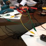 The jerry-rigged wiring to test out the GPS on the bench.
